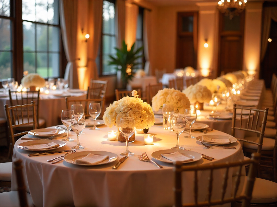 Complete event setup with furniture and decor